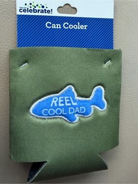 Green reel cool dad can koozie